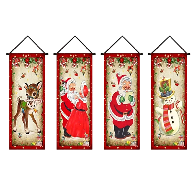 Julbanderoller för veranda och entré – 2-pack festlig dörrdekoration (180 x 30 cm)