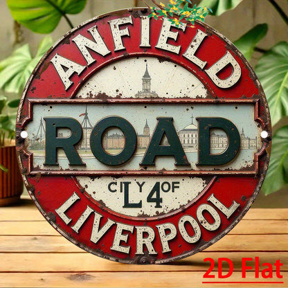 🔥Vintage Anfield Road L4 aluminiumskylt för väggmontering