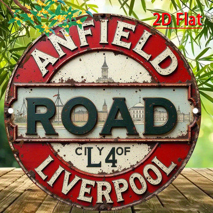 🔥Vintage Anfield Road L4 aluminiumskylt för väggmontering