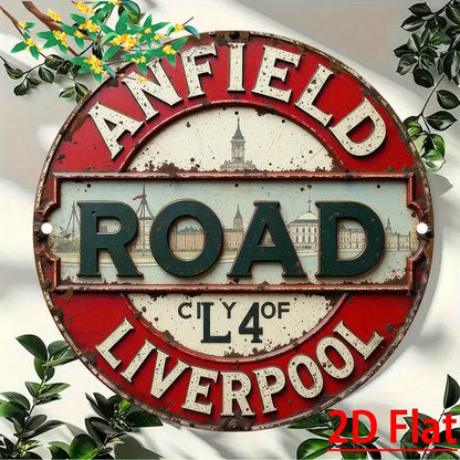 🔥Vintage Anfield Road L4 aluminiumskylt för väggmontering