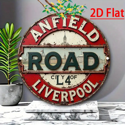 🔥Vintage Anfield Road L4 aluminiumskylt för väggmontering