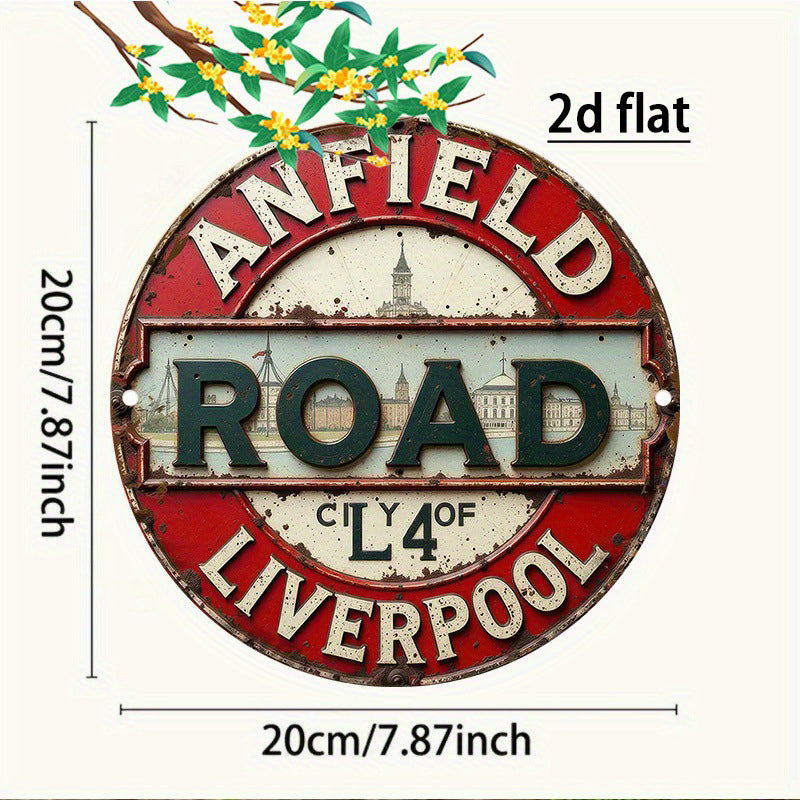 🔥Vintage Anfield Road L4 aluminiumskylt för väggmontering