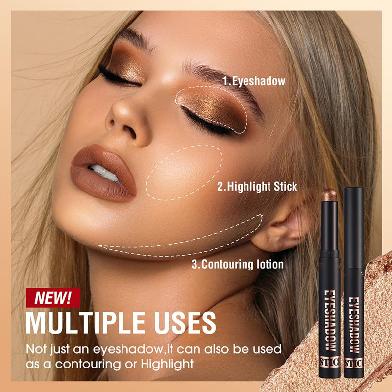 🎅Över 50 000 sålda!🎁✨8 färger glitterögonskugga i stickform - Långvarig Formula med Glitter för Professionell Makeup & Smidig Applicering 🌟👁️