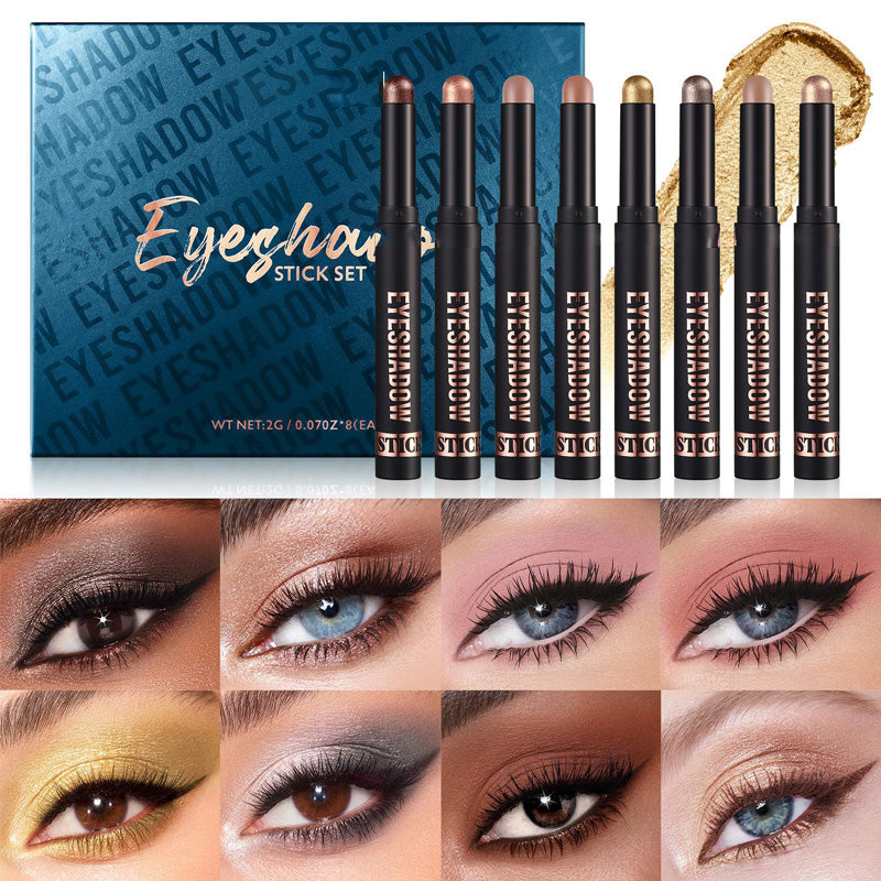 🎅Över 50 000 sålda!🎁✨8 färger glitterögonskugga i stickform - Långvarig Formula med Glitter för Professionell Makeup & Smidig Applicering 🌟👁️