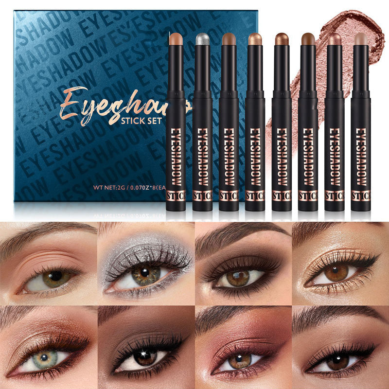 🎅Över 50 000 sålda!🎁✨8 färger glitterögonskugga i stickform - Långvarig Formula med Glitter för Professionell Makeup & Smidig Applicering 🌟👁️