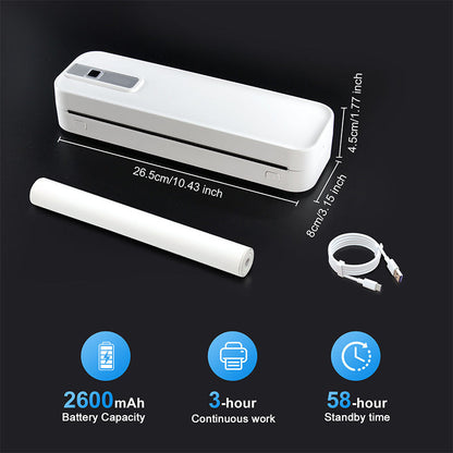 ✨ BÄRBAR BLUETOOTH-SKRIVARE - Trådlös Utskrift från Mobil, Kompakt Design för Resor och Studier, Perfekt för Foton och Anteckningar 📱✨