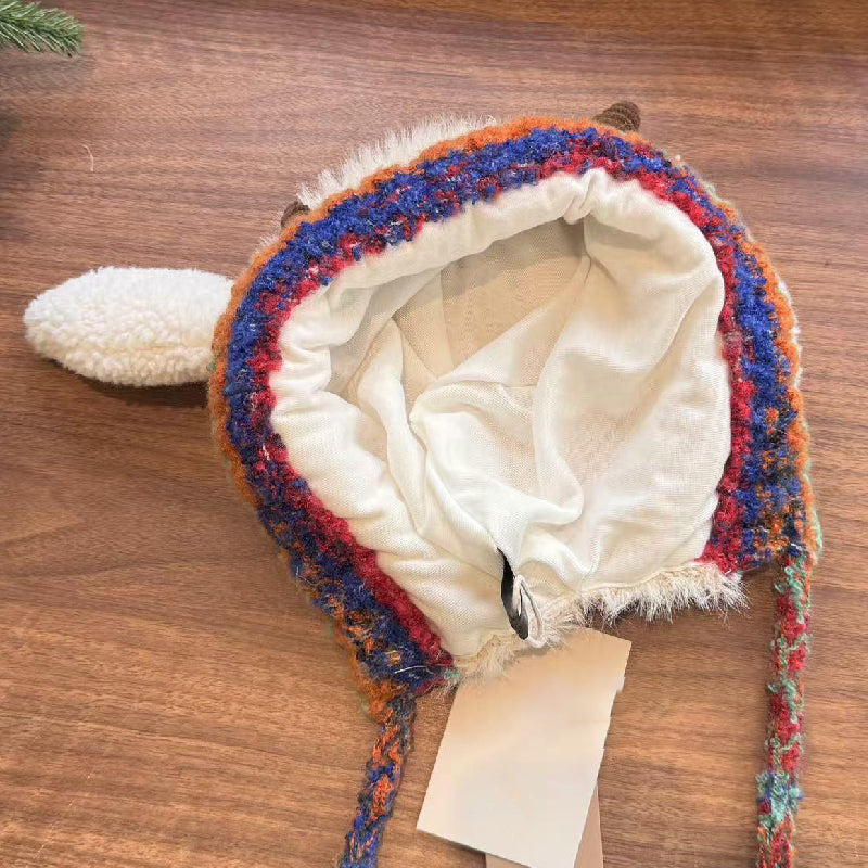 🎁🎄Julrea 50 % rabatt! 🦌Originaldesign Festlig julmössa med horn🧶