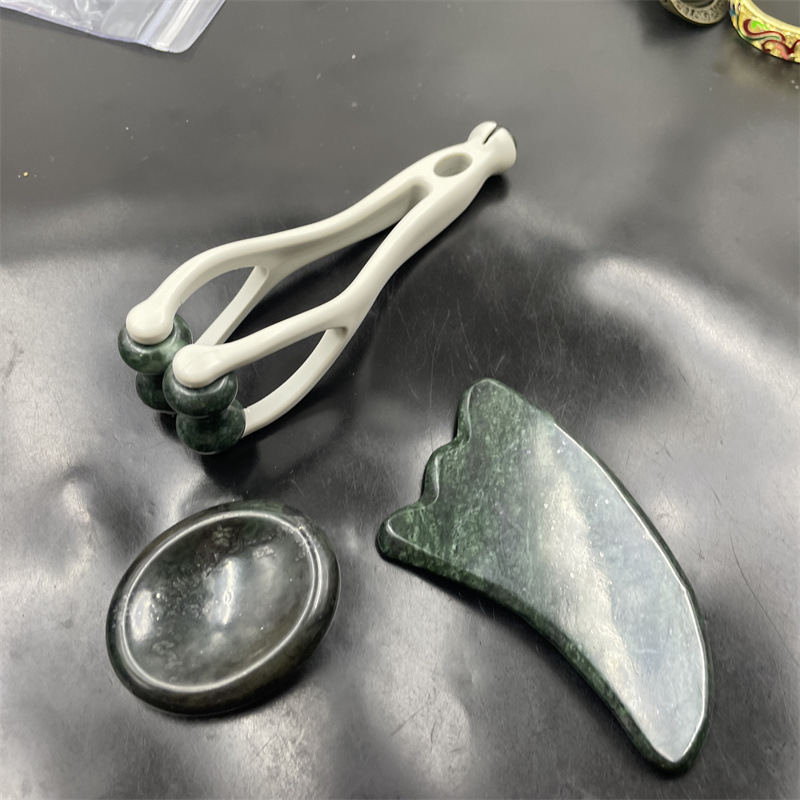 🔥Massageset av natursten: skrapbräda, fingerklämma och äggformad massager