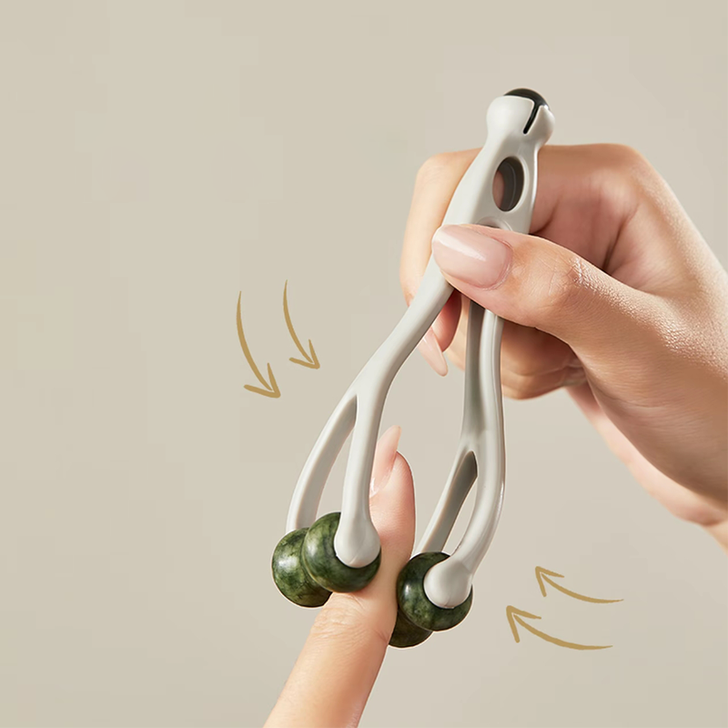 🔥Massageset av natursten: skrapbräda, fingerklämma och äggformad massager