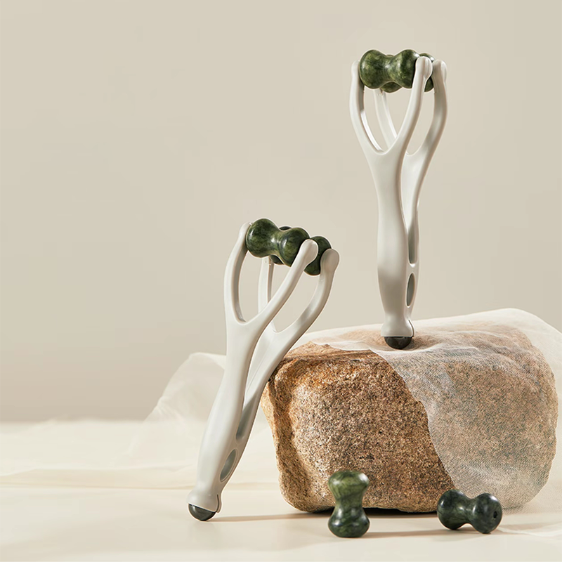 🔥Massageset av natursten: skrapbräda, fingerklämma och äggformad massager