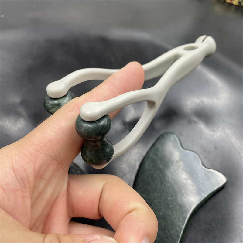 🔥Massageset av natursten: skrapbräda, fingerklämma och äggformad massager