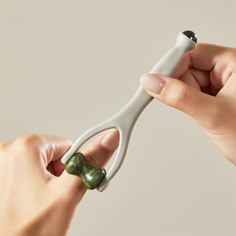 🔥Massageset av natursten: skrapbräda, fingerklämma och äggformad massager