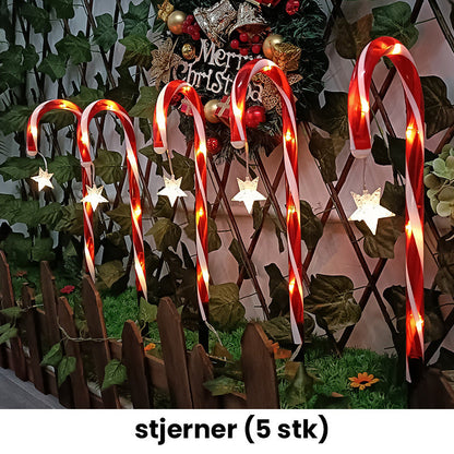 🔥Solcellsdrivna juldekorationer: godisstavslampor