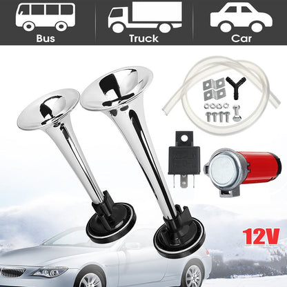 🔥Universellt dubbelt trumpetlufttryckshornssats