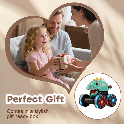 Dinosaurie leksaksbil med ljus – Tryck och kör