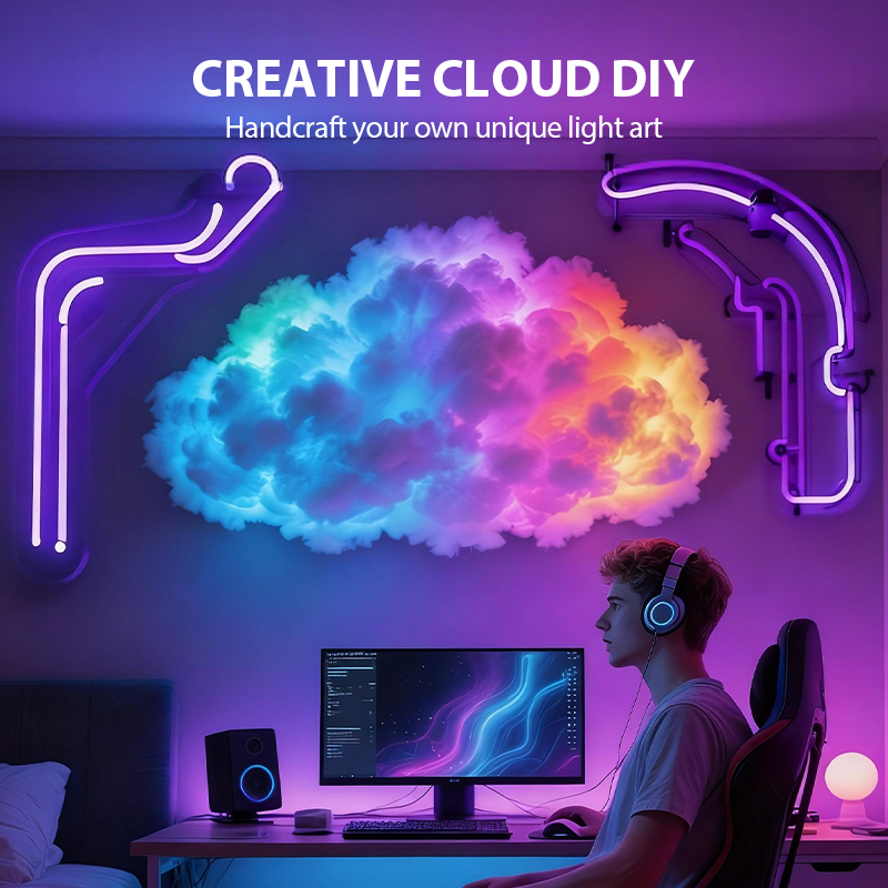 ⏳Begränsad tid 50 % rabatt⏰DIY USB-driven LED-belysning i form av åskmoln🌈☁️