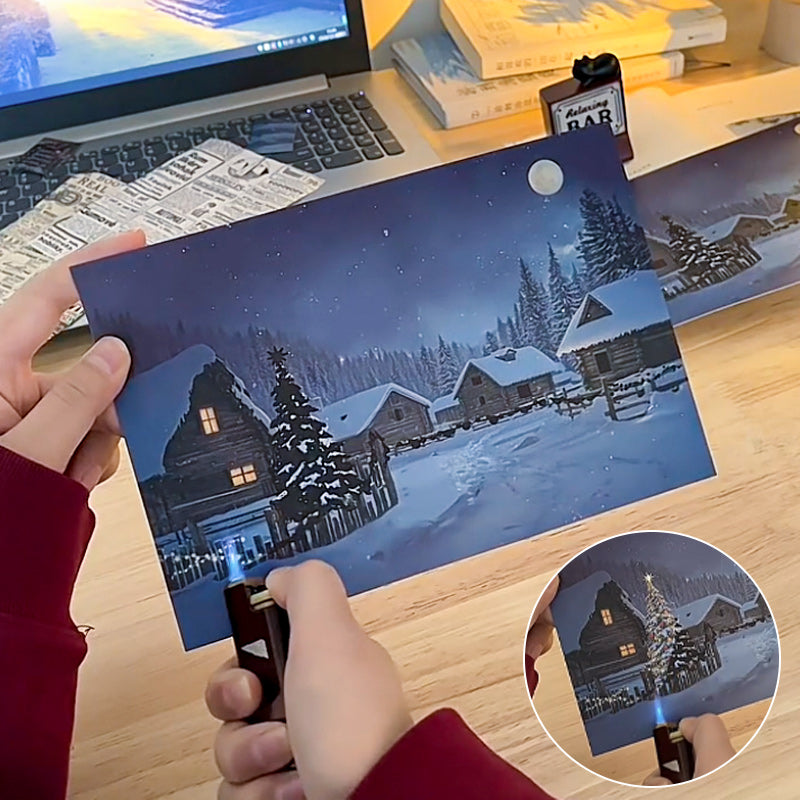 Kreativt julhälsningskort med temperaturförändring