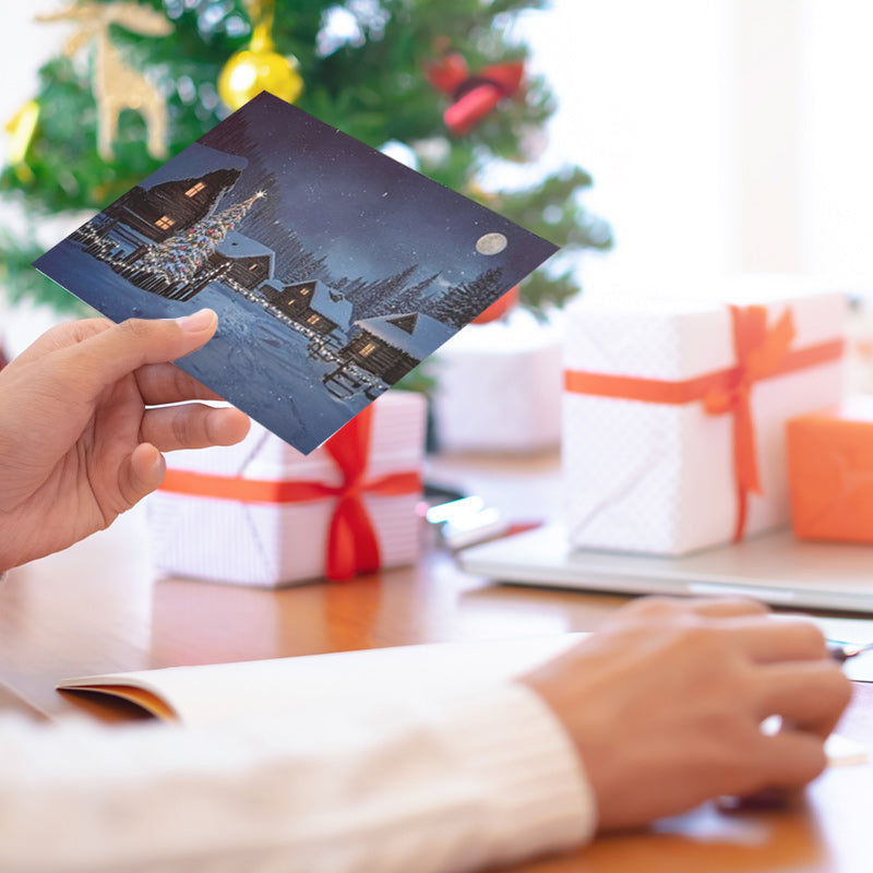 Kreativt julhälsningskort med temperaturförändring