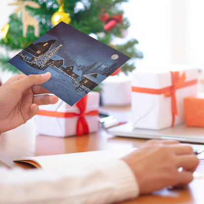 Kreativt julhälsningskort med temperaturförändring