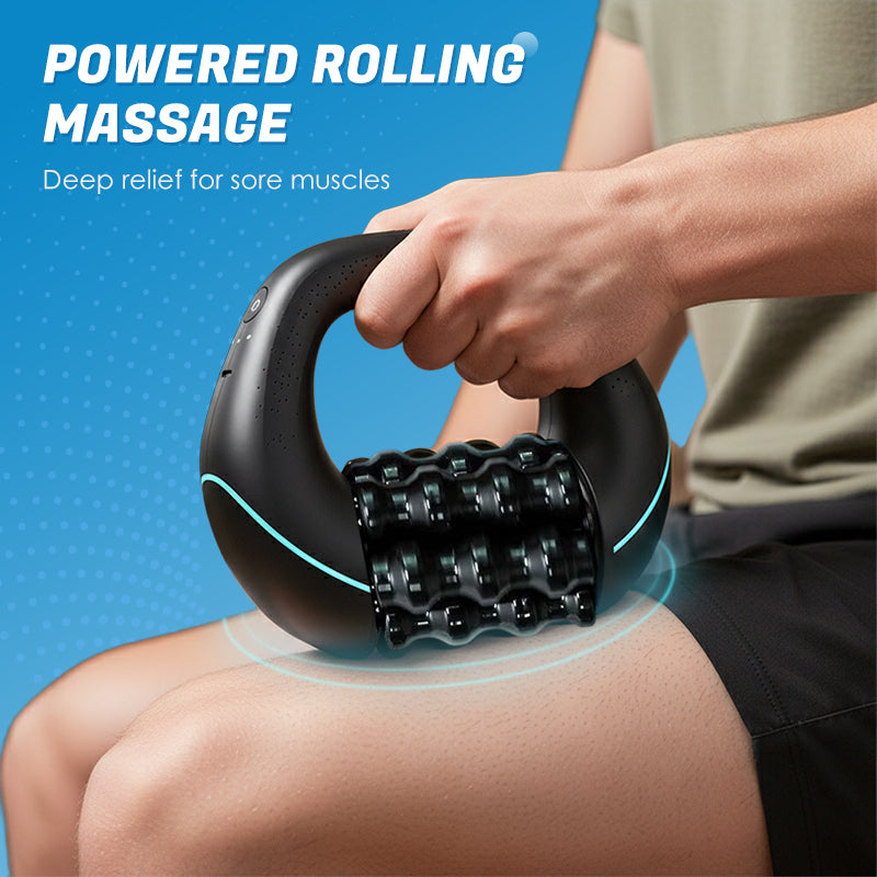 💪 50% RABATT! 🔋 Elektrisk Handhållen Massagerulle – Djupt Knådande, Justerbar Intensitet & Perfekt För Muskelavslappning & Återhämtning 🏋️‍♂️