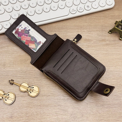 👝 50% RABATT NU! 🎁 Herrars Vintage-gylfplånbok – Äkta läder & RFID-skydd, stilig och säker vardagsbärare ✨