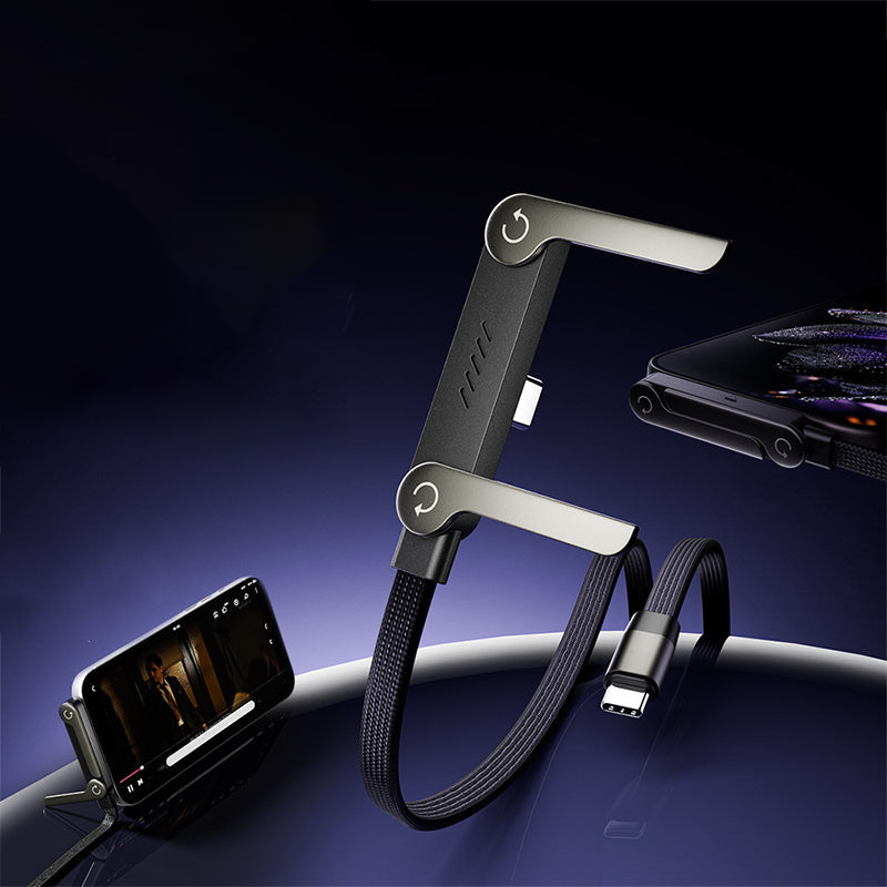 📱 2-i-1 Osynlig Laddningskabel – 240W Snabbladdning, Inbyggt Telefonstativ & Robust Design 🔋🎁