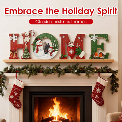 🔥Juldekoration i trä för vägg - HOME/JOY