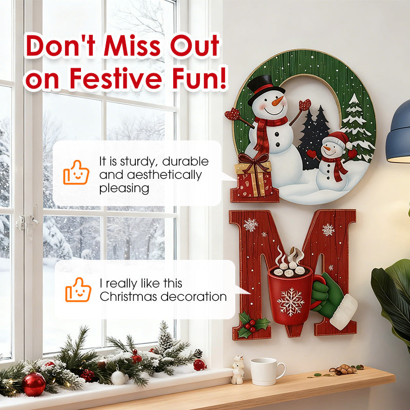 🔥Juldekoration i trä för vägg - HOME/JOY