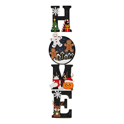 🔥Juldekoration i trä för vägg - HOME/JOY