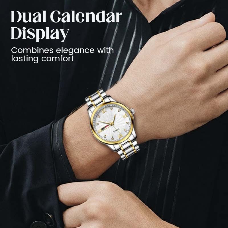 🔥Julkampanj: 50 % rabatt!!!🔥Tvåfärgad vattentät självlysande klocka för män