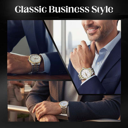 🔥Julkampanj: 50 % rabatt!!!🔥Tvåfärgad vattentät självlysande klocka för män