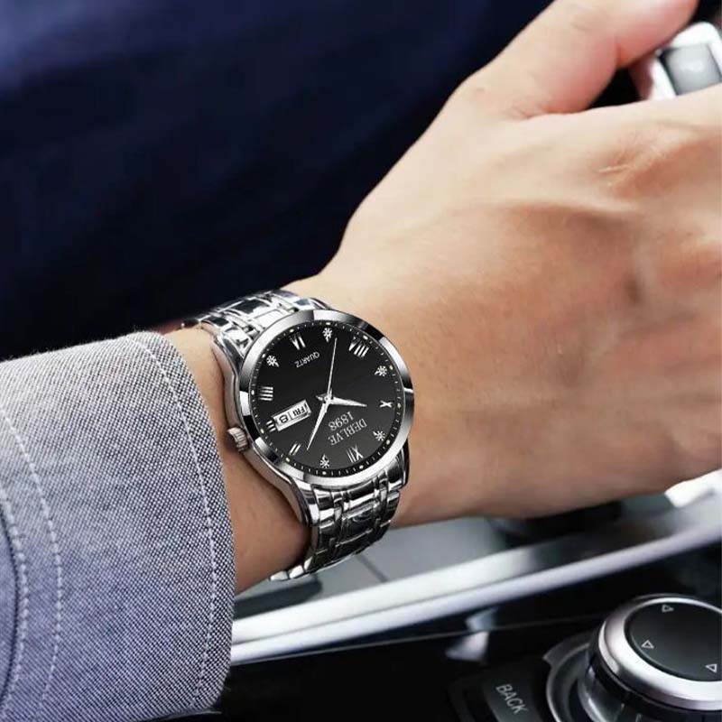 🔥Julkampanj: 50 % rabatt!!!🔥Tvåfärgad vattentät självlysande klocka för män