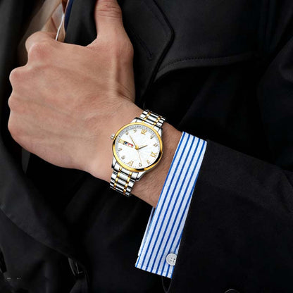 🔥Julkampanj: 50 % rabatt!!!🔥Tvåfärgad vattentät självlysande klocka för män