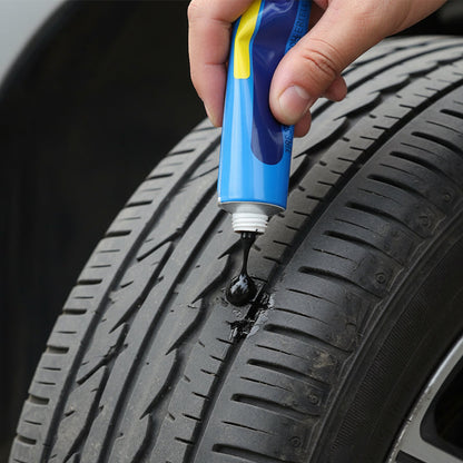 🚗 KÖP 1 FÅ 1 GRATIS! 🔧 Svart Däckreparationslim för Sidoväggen – Permanent, Snabbhärdande & Perfekt För Reparation Av Däckskador 🛞