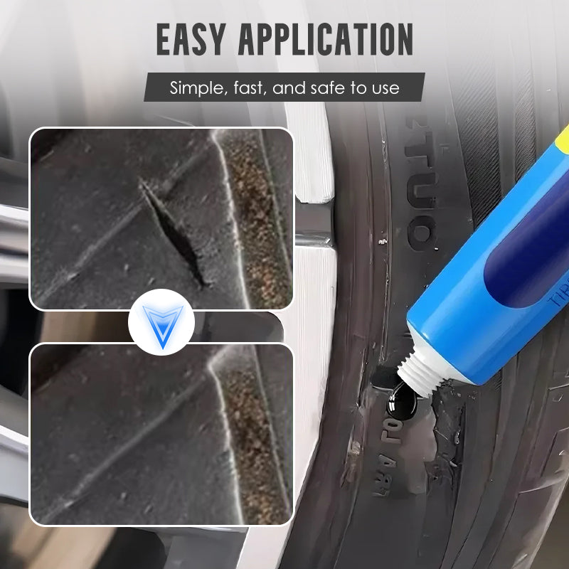 🚗 KÖP 1 FÅ 1 GRATIS! 🔧 Svart Däckreparationslim för Sidoväggen – Permanent, Snabbhärdande & Perfekt För Reparation Av Däckskador 🛞