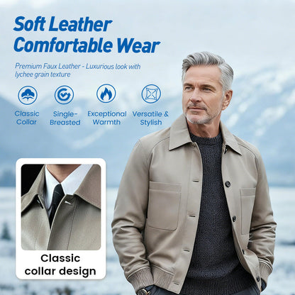🔥Klassisk jacka i konstläder för herr