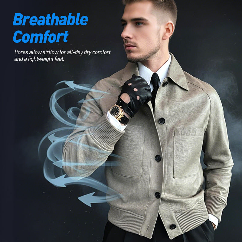 🔥Klassisk jacka i konstläder för herr