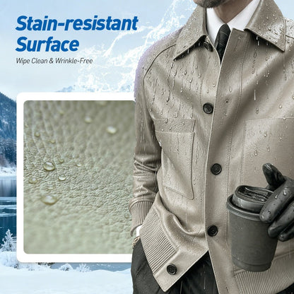 🔥Klassisk jacka i konstläder för herr