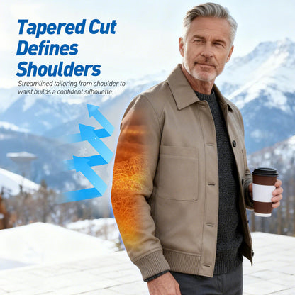 🔥Klassisk jacka i konstläder för herr