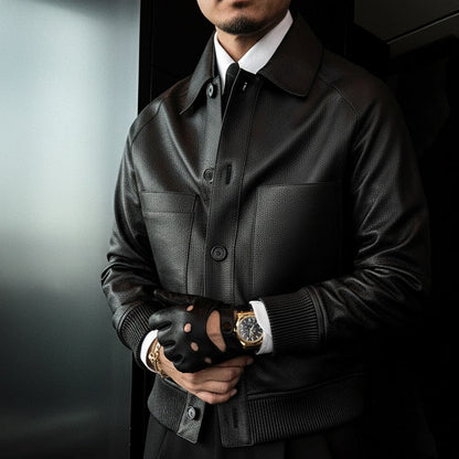 🔥Klassisk jacka i konstläder för herr