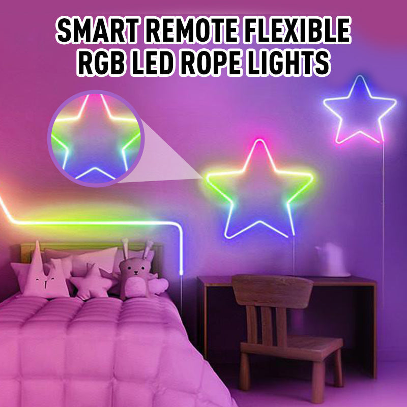 🎄🌟50% RABATT 🌈Smarta, fjärrstyrda och flexibla RGB LED-ljusslingor med musikkontroll🎵