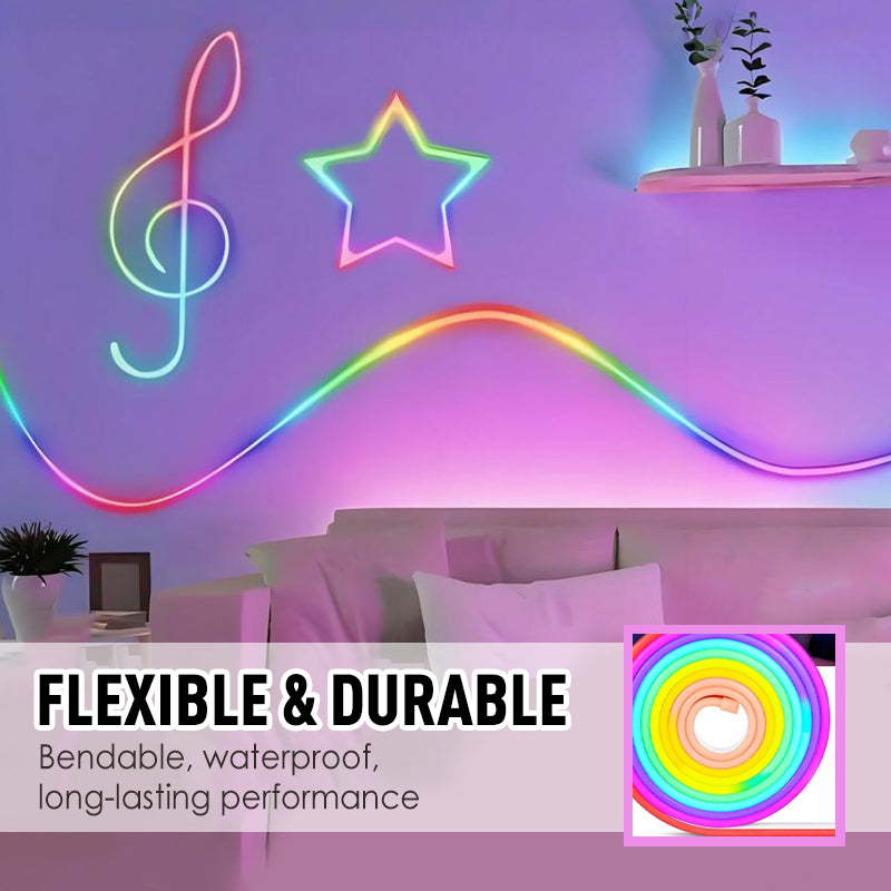 🎄🌟50% RABATT 🌈Smarta, fjärrstyrda och flexibla RGB LED-ljusslingor med musikkontroll🎵