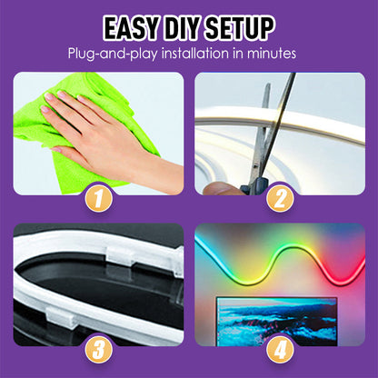 🎄🌟50% RABATT 🌈Smarta, fjärrstyrda och flexibla RGB LED-ljusslingor med musikkontroll🎵