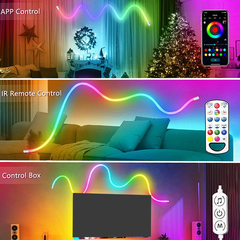 🎄🌟50% RABATT 🌈Smarta, fjärrstyrda och flexibla RGB LED-ljusslingor med musikkontroll🎵