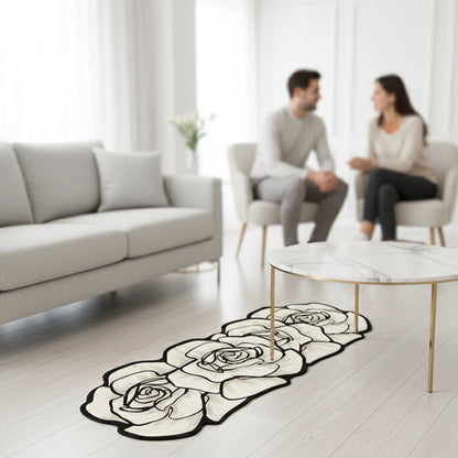 🔥Badrumsmatta med blommönster, snabbtorkande