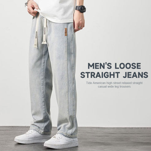 Löst sittande raka jeans för män