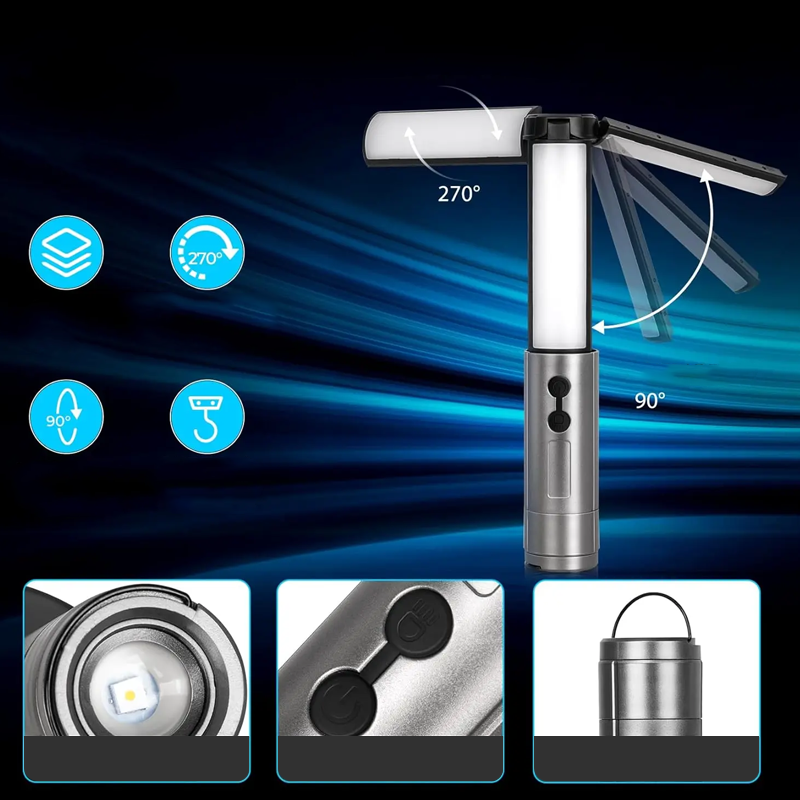 Bärbar hopfällbara LED-campinglampa