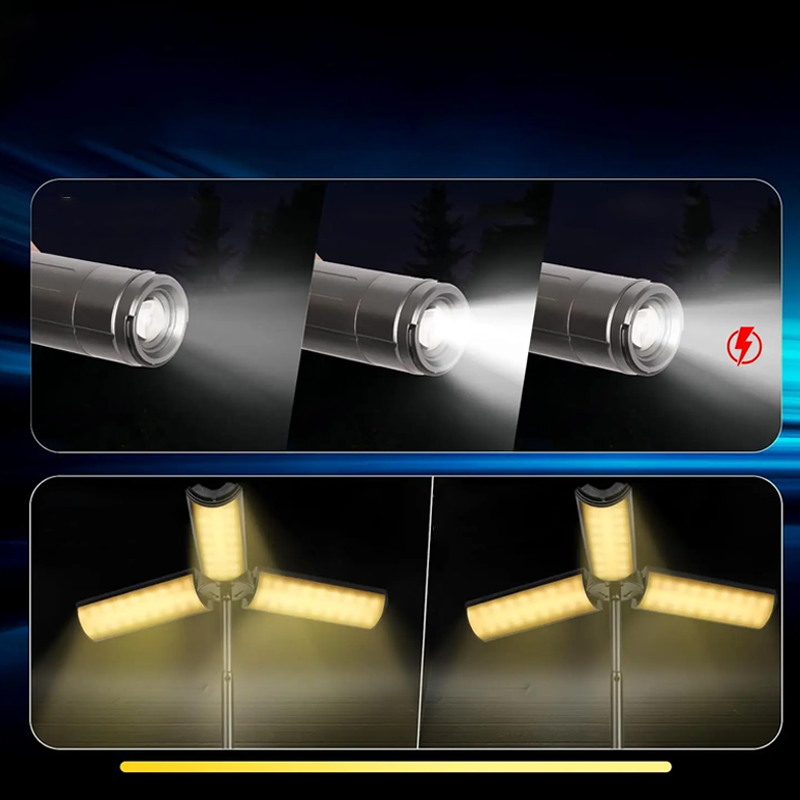 Bärbar hopfällbara LED-campinglampa