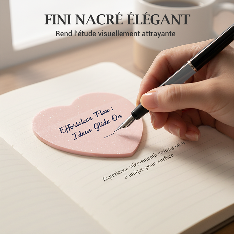Transparent pearlescent sticky notes in the shape of a heart(Presentartiklar kan inte köpas separat)