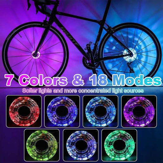 🚴 KÖP 3, FÅ 1 GRATIS! 💫 LED-cykelljus för Hjul – Vattentät, Lätt att Montera & 8 Färglägen 🌈